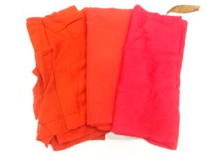 アンティーク　紋錦紗赤裏はぎれセット